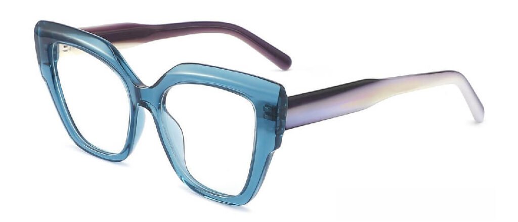 blue color BIO degradable acetate optical frames