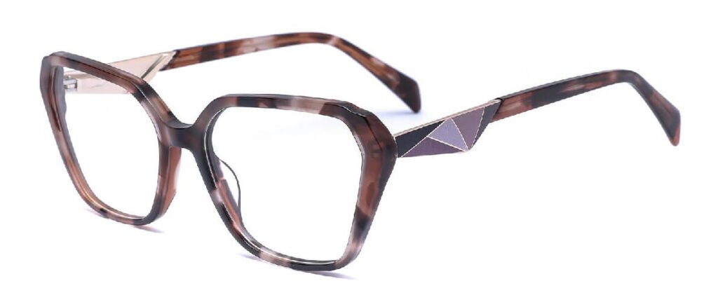 Purple Demi Cellulose Acetate Eyeglass Frames with 3D printing temples