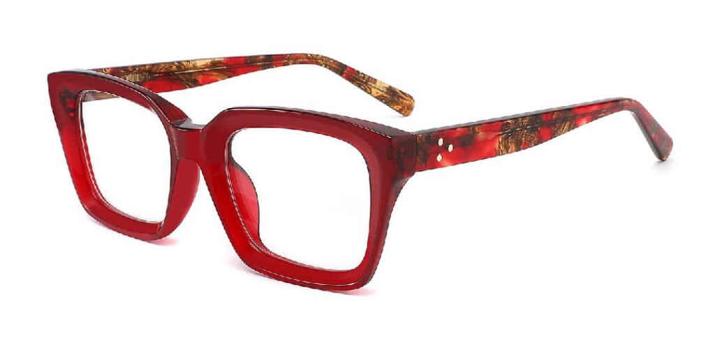 red injection acetate optical frames