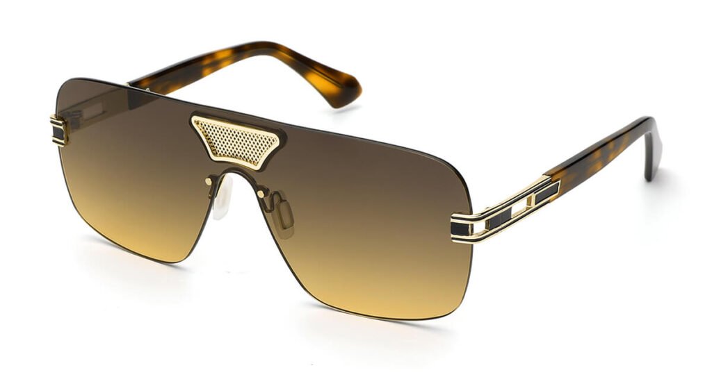 one-piece metal sunglasses