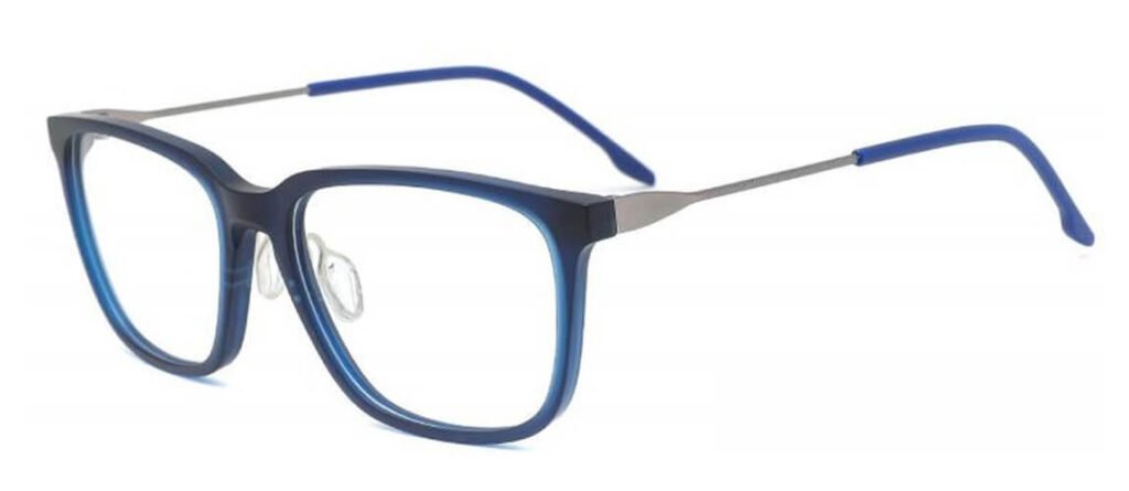 Blue tr optical frames with metal temples