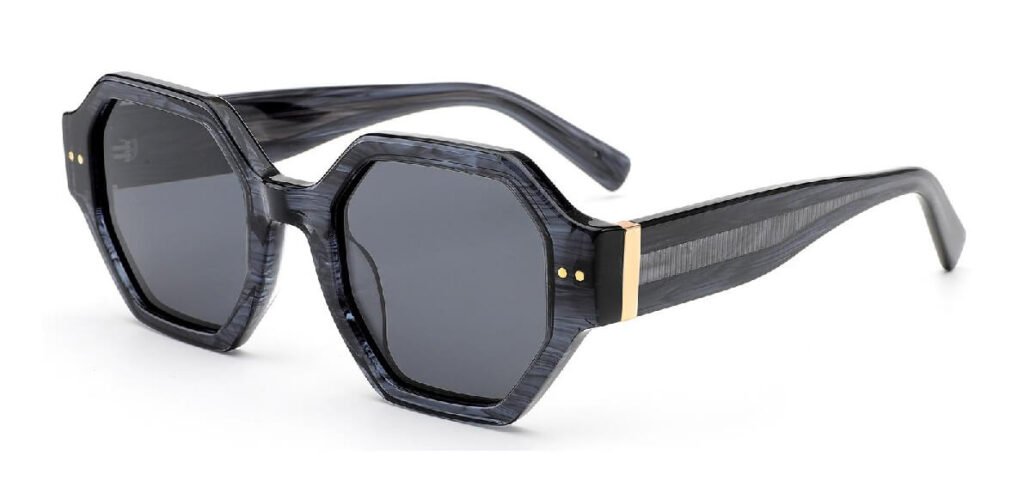 Polygon grey stripe acetate sunglasses